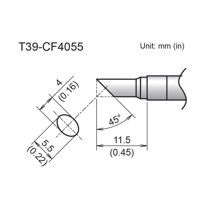 Hakko T39-CF4055 Bevel Tip Soldering Tip