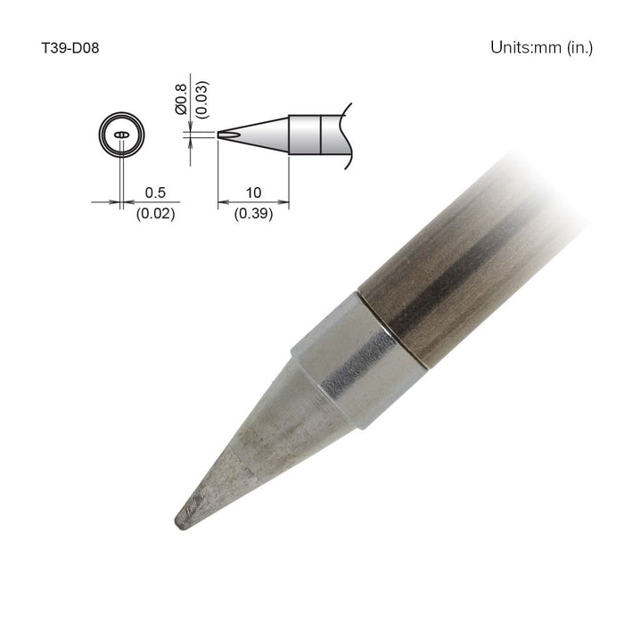 Hakko T39-D08 Chisel Tip Soldering Tip