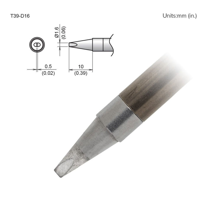 Hakko T39-D16 Chisel Tip Soldering Tip