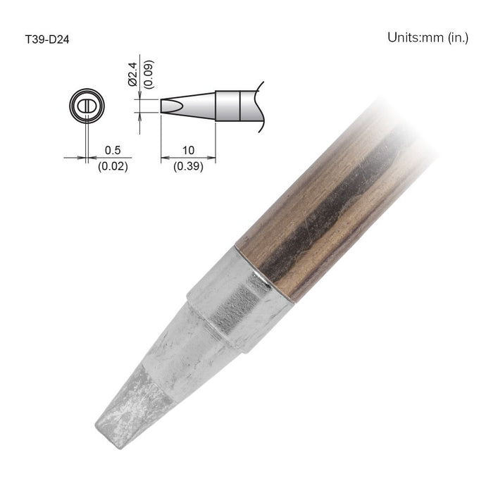 Hakko T39-D24 Chisel Tip Soldering Tip (Qty of 20)