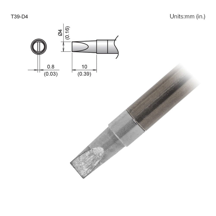 Hakko T39-D4 Chisel Tip Soldering Tip (Qty of 20)