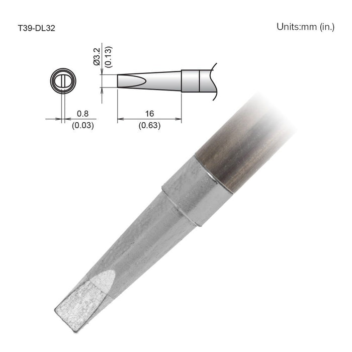 Hakko T39-DL32 Chisel Tip Soldering Tip (Qty of 10)