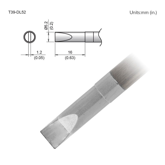 Hakko T39-DL52 Chisel Tip Soldering Tip