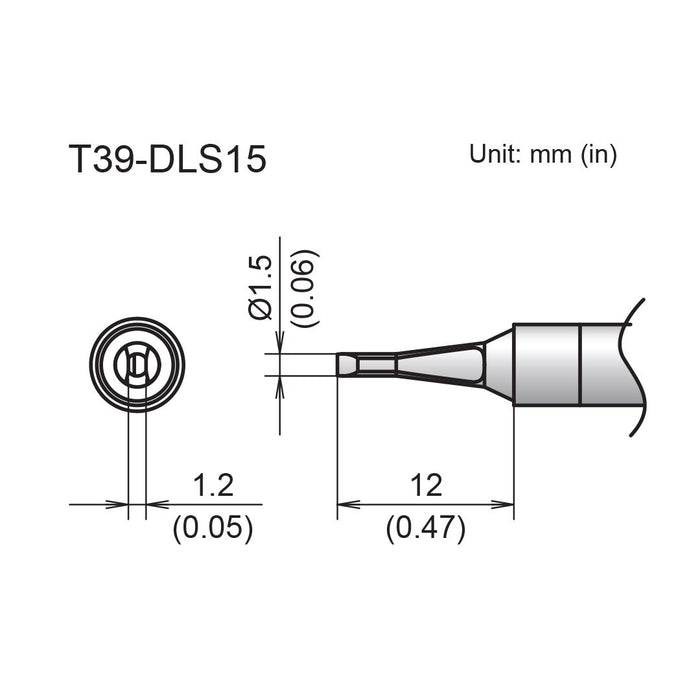 Hakko T39-DLS15 Chisel Slim Tip Soldering Tip (Qty of 10)