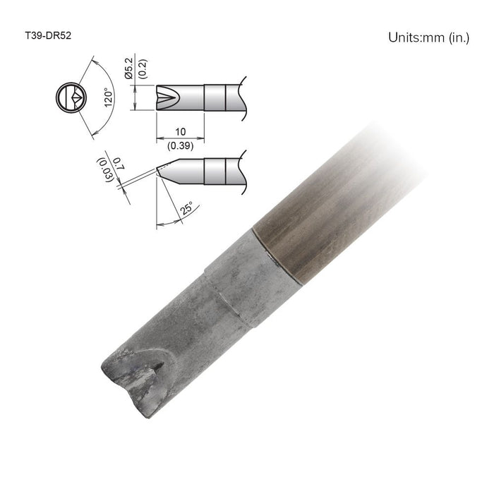 Hakko T39-DR52 Chisel V-Groove Tip Soldering Tip (Qty of 10)