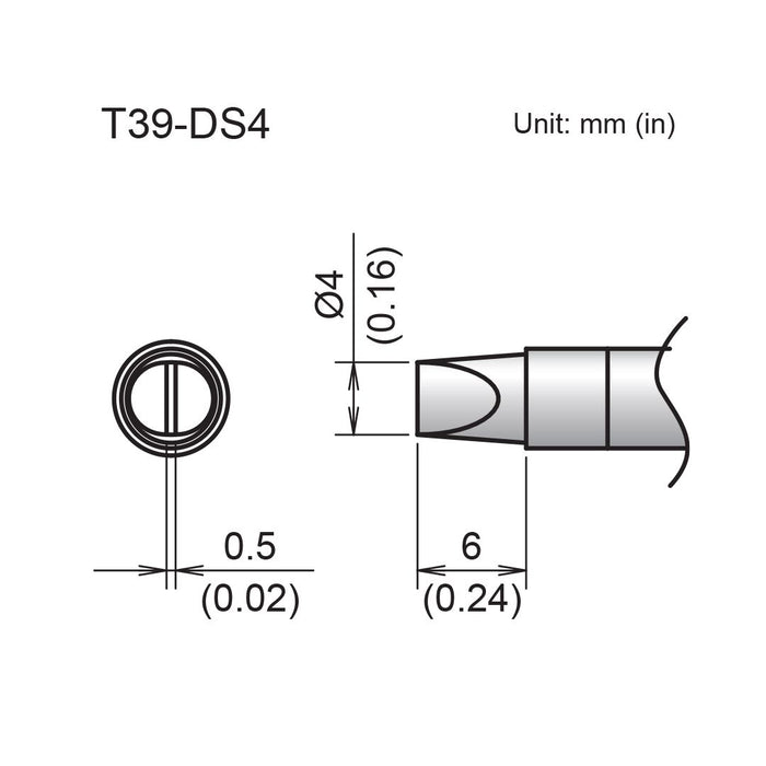 Hakko T39-DS4 Chisel Tip Soldering Tip