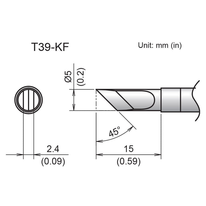 Hakko T39-KF Knife Tip Soldering Tip (Qty of 10)