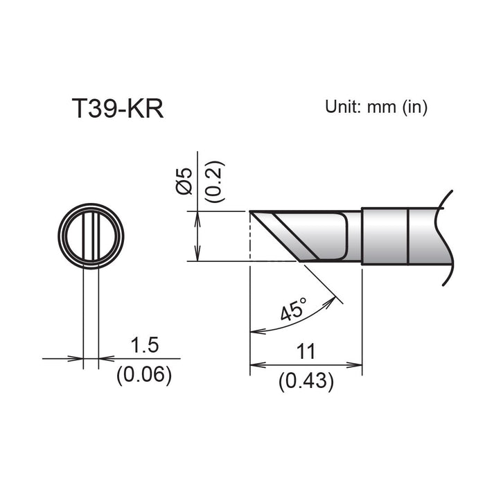 Hakko T39-KR Knife Tip Soldering Tip