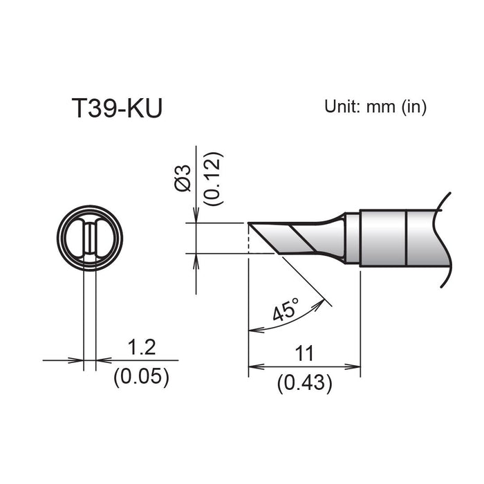 Hakko T39-KU Knife Tip Soldering Tip (Qty of 10)