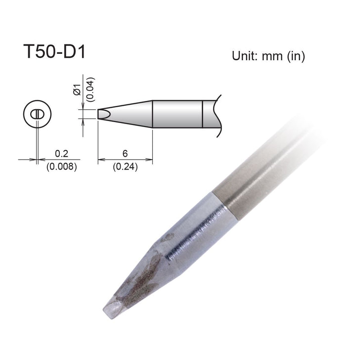 Hakko T50-D1 Micro Chisel Tip Soldering Tip