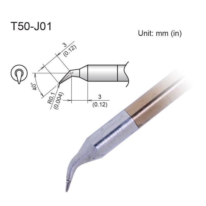 Hakko T50-J01 Micro Bent Tip Soldering Tip (Qty of 10)