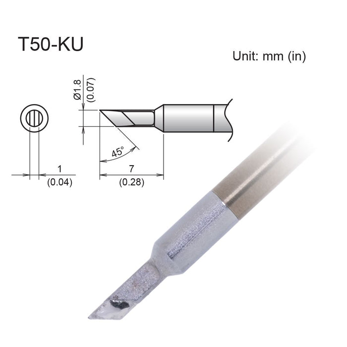 Hakko T50-KU Micro Knife Tip Soldering Tip (Qty of 10)