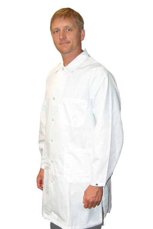 TechWear 371 Nylostat Knee-Length ESD Lab Coat with 3 Outer Pockets ...