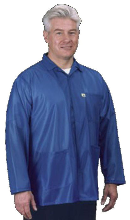 TechWear LIJ-43KEY IVX-400 Waist-Length ESD Jacket with 3 Pockets & Key Option, Royal Blue