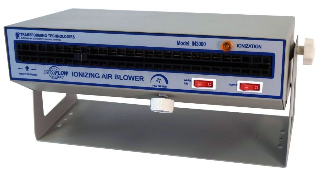 Transforming Technologies IN3000 CrossFLOW&trade; Wide Coverage Benchtop Ionizing Blower with Heater, 100/240V