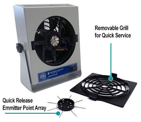 Transforming Technologies IN5140 Ptec&trade; Benchtop Ionizer Blower with Recessed Controls, 100/240V