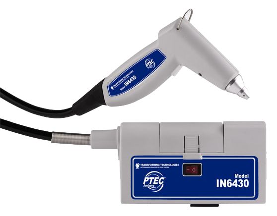 Transforming Technologies IN6430FL Ptec&trade; Ionizing Blow Off Gun, includes 2 Filters, 100/240V