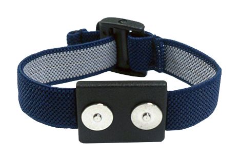 Magnetic woven dual wrist band, navy blue, with magnetic 12 ft dual cord-10PK