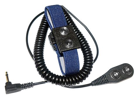 Magnetic woven dual wrist band, navy blue, with magnetic 8 ft dual cord-10PK
