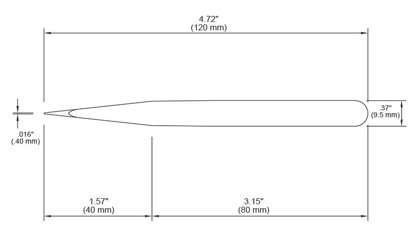 Tronex 00-SA-CH Precision Stainless Steel Tweezer with Straight, Strong, Fine, Pointed Tips