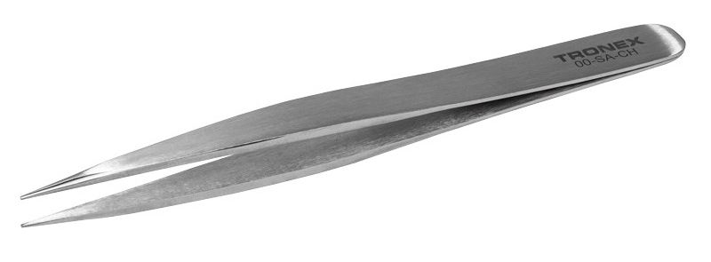 Tronex 00-SA-CH Precision Stainless Steel Tweezer with Straight, Strong, Fine, Pointed Tips