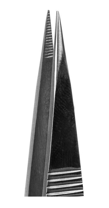 Tronex 00D-SA-CH Precision Stainless Steel Tweezer with Finger Grips & Serrated, Straight, Strong, Fine, Pointed Tips