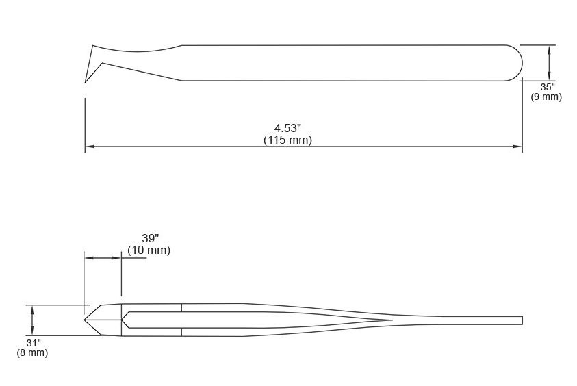 Tronex 15AGW-CH Carbon Steel Cutting Tweezer with Large, Flat, Pointed Tips