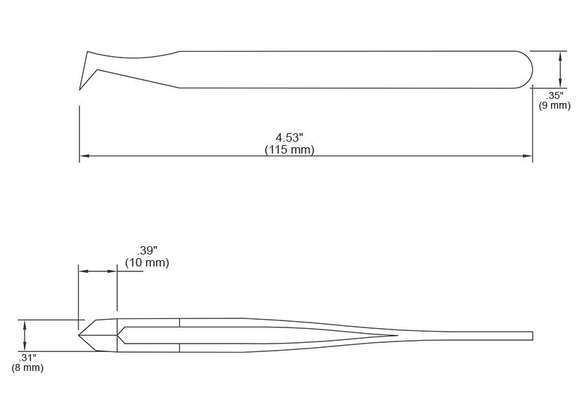 Tronex 15AP-CH Parallel Cutting Tweezer with Large, Pointed Tips