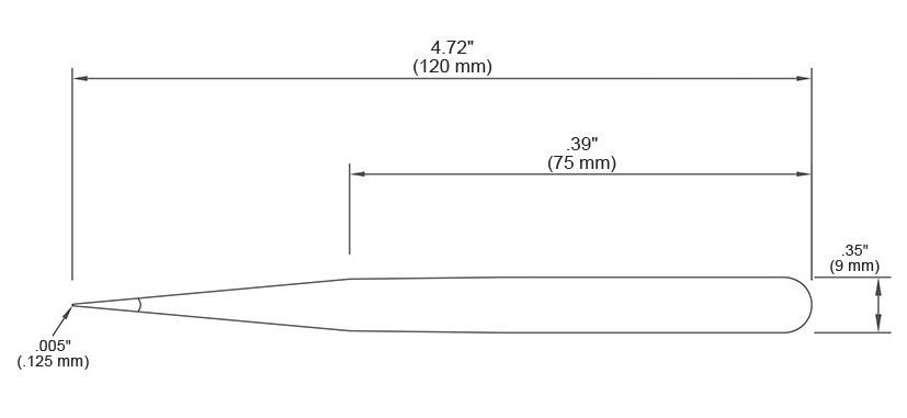 Tronex 3-SA-CH Precision Stainless Steel Tweezer with Straight, Very Fine, Pointed Tips