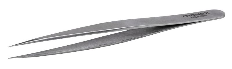 Tronex 3-SA-CH Precision Stainless Steel Tweezer with Straight, Very Fine, Pointed Tips