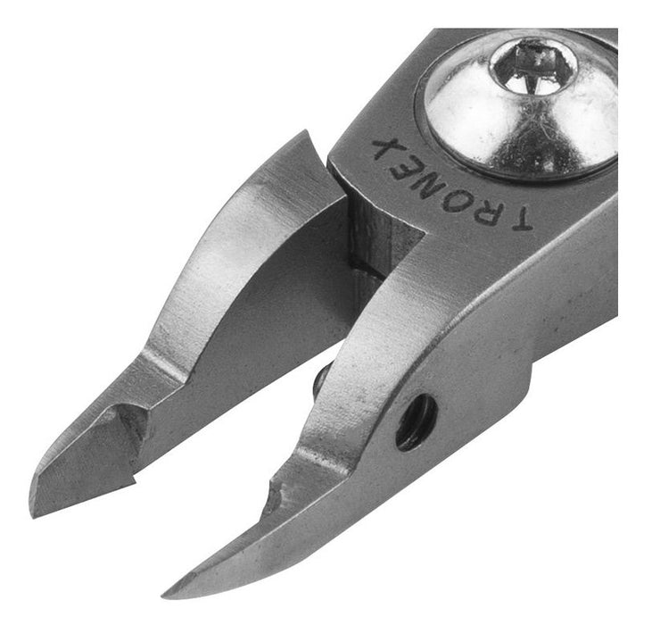 Tronex 5049 Mini Short Sturdy High Relief Slightly Rounded Head Razor-Flush Carbon Steel Tip Cutter, 4.80" OAL