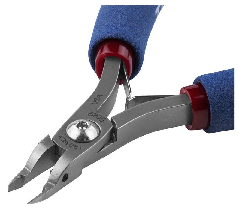 Tronex 5049 Mini Short Sturdy High Relief Slightly Rounded Head Razor-Flush Carbon Steel Tip Cutter, 4.80" OAL