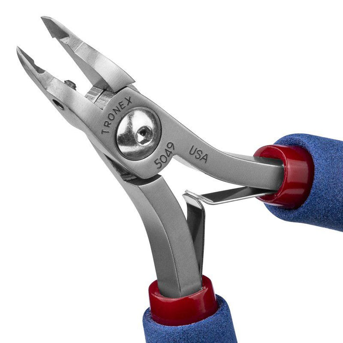 Tronex 5049 Mini Short Sturdy High Relief Slightly Rounded Head Razor-Flush Carbon Steel Tip Cutter, 4.80" OAL