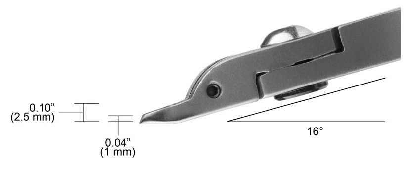 Tronex 5049 Mini Short Sturdy High Relief Slightly Rounded Head Razor-Flush Carbon Steel Tip Cutter, 4.80" OAL