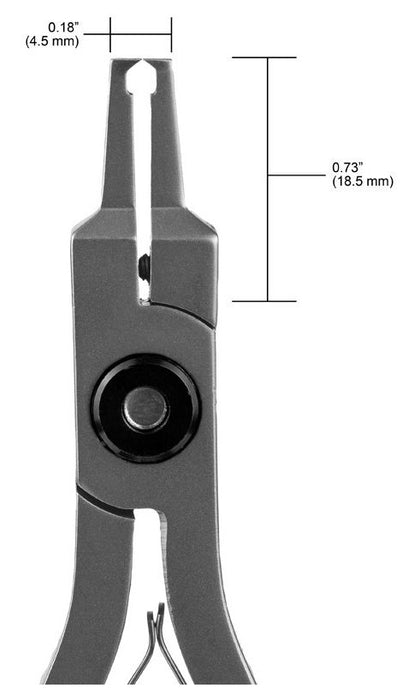 Tronex 5074 Mini Very Narrow, Long 90° Head Flush Carbon Steel Opposing Cutter, 4.9" OAL