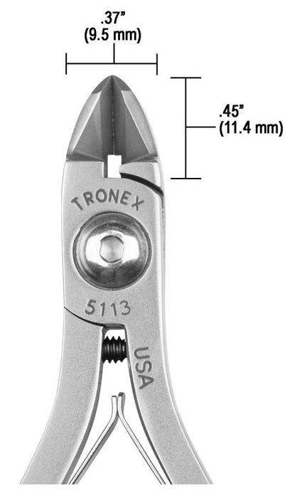 Tronex 5113 General Purpose Strong Medium Oval Head Razor-Flush Carbon Steel Cutter, 4.6" OAL