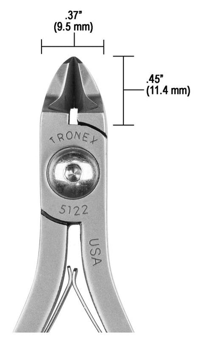 Tronex 5122 General Purpose Strong Medium Oval Relieved Head Flush Carbon Steel Cutter, 4.6" OAL