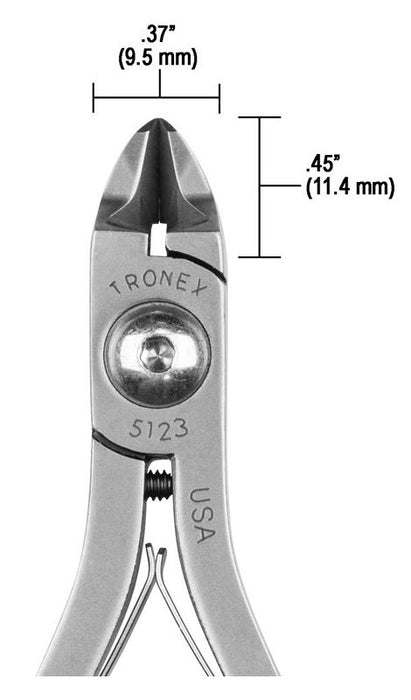 Tronex 5123 General Purpose Strong Medium Oval Relieved Head Razor-Flush Carbon Steel Cutter, 4.6" OAL