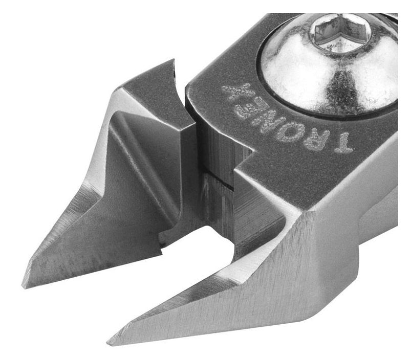 Tronex 5222 Medium Pointed Tapered & Relieved Head Flush Carbon Steel Cutter, 4.6" OAL