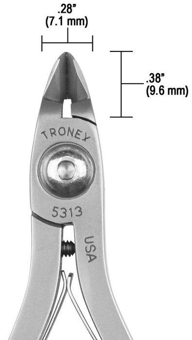 Tronex 5313 SMT Mini Oval Head Razor-Flush Carbon Steel Cutter with Long Standard Handles, 4.5" OAL