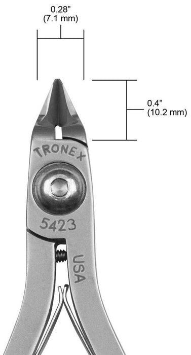 Tronex 5423 Mini Tapered & Relieved Head Razor-Flush Carbon Steel Cutter, 4.6" OAL