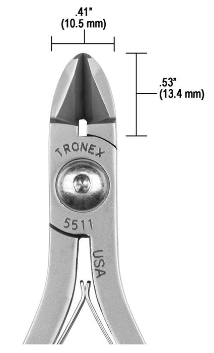 Tronex 5511 General Purpose Large Oval Head Semi-Flush Carbon Steel Cutter, 4.7" OAL