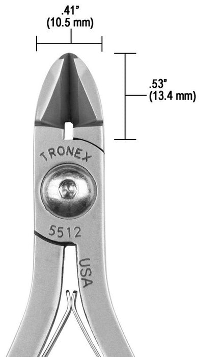 Tronex 5512 General Purpose Large Oval Head Flush Carbon Steel Cutter, 4.7" OAL