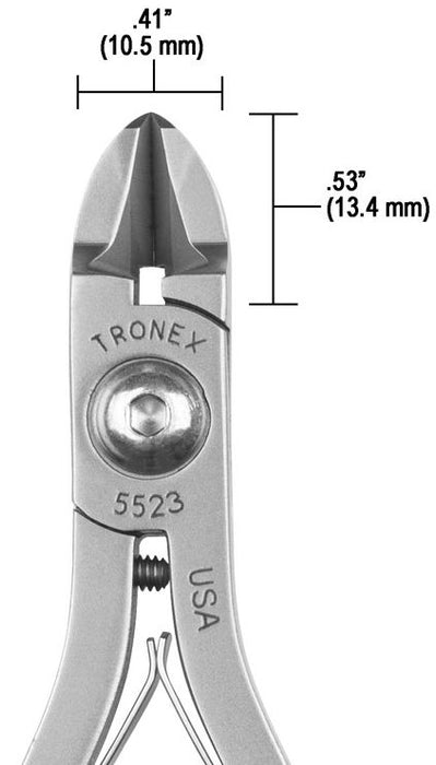 Tronex 5523 General Purpose Large Oval Relieved Head Razor-Flush Carbon Steel Cutter, 4.7" OAL