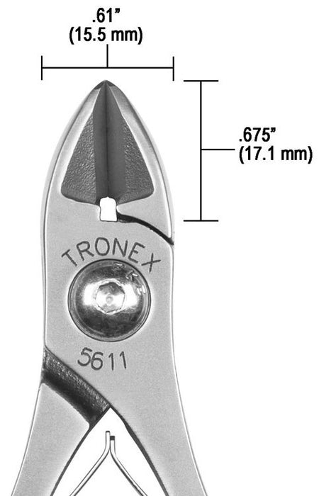 Tronex 5611 Heavy-Duty Extra Large Oval Head Semi-Flush Carbon Steel Cutter with Medium Standard Handles, 5.5" OAL