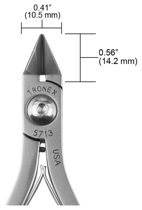 Tronex 5713 Extra Long Large Tapered Head Razor-Flush Carbon Steel Cutter, 4.7" OAL