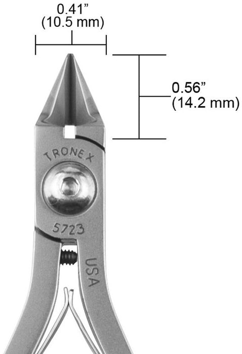 Tronex 5723 Extra Long Large Tapered & Relieved Head Razor-Flush Carbon Steel Cutter, 4.7" OAL