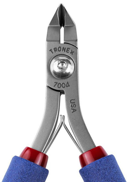 Tronex 7004 Short Large Pointed 50° Tapered Head Flush Carbon Steel Cutter with Long Ergonomic Handles, 5.7" OAL