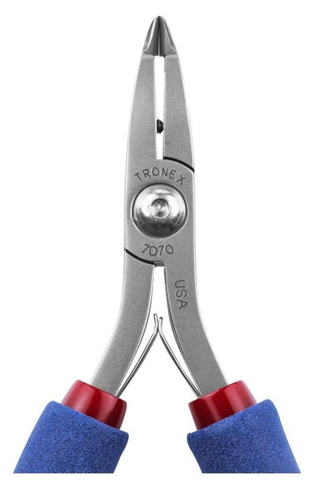 Tronex 7070 Slim Large Low Relieved Head Razor-Flush Carbon Steel Small Tip Cutter with Long Ergonomic Handles, 6.1" OAL