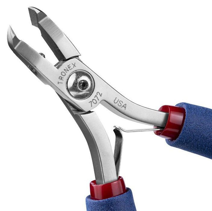 Tronex 7072 Robust Long Large Oval 50° Relieved Head Flush Carbon Steel Cutter with Long Ergonomic Handles, 5.8" OAL